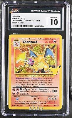 CGC 10 GEM MINT Carte Pokemon Charizard Celebrations Classic Collection 4/102