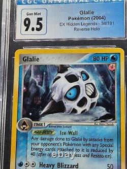 CGC 9.5 Maintenant 10 2004 Pokemon Glalie Reverse Holo 34/101 EX Légendes Cachées