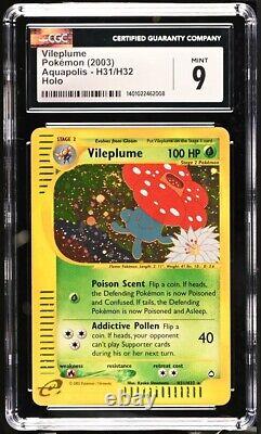 CGC 9 Vileplume Aquapolis H31/32 Holo 1ère Édition Holo Rare Pokémon TCG