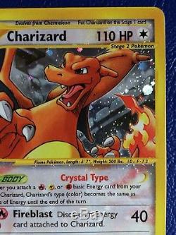 Carte De Pokemon Crystal Charizard 146/144 Feuille De Holo Rare 2003 Skyridge
