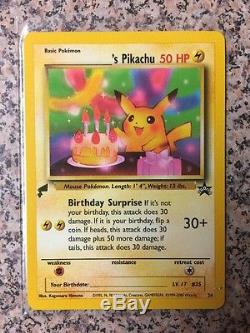 Carte De Pokémon Pikachu Joyeux Anniversaire Tail Stamp Promo Erreur Misprint Rare