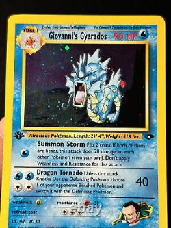 Carte Pokémon 1ère Édition Gyarados de Giovanni Gym Challenge 5/132 Holo Rare