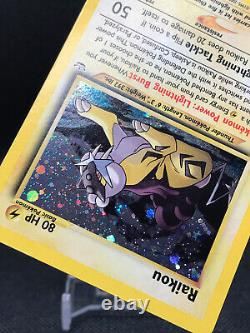 Carte Pokemon 1ère Édition Raikou Neo Apocalypse 13/64 Holo Rare