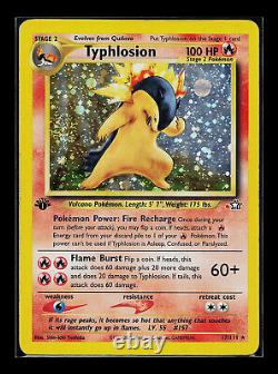 Carte Pokémon 1ère Édition Typhlosion Neo Genesis 17/111 Holo Rare