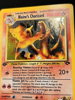 Carte Pokemon 1ère édition - Dracaufeu de Blaine - Défi du Gymnase 2/132 - Holo Rare
