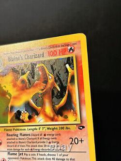 Carte Pokemon 1ère édition - Dracaufeu de Blaine - Défi du Gymnase 2/132 - Holo Rare