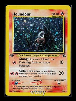 Carte Pokémon 1ère édition Houndour Neo Discovery 5/75 Holo Rare