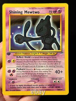 Carte Pokémon 1ère édition Mewtwo Brillant Neo Destiny 109/105 Secret Holo Rare