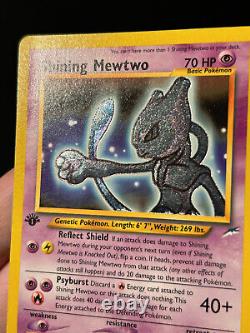 Carte Pokémon 1ère édition Mewtwo Brillant Neo Destiny 109/105 Secret Holo Rare