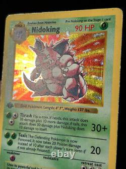 Carte Pokemon 1ère édition Nidoking Base Set (Sans ombre) 11/102 Rare Holo