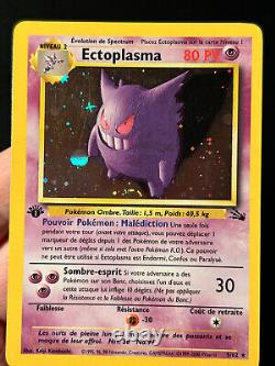 Carte Pokémon 1ère édition française Ectoplasma Gengar Fossile 5/62 Rare Holo FR