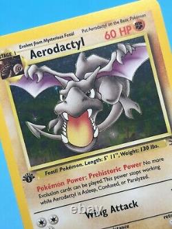 Carte Pokemon AERODACTYL WOTC 1ère édition Fossil 1/62 HOLO NM