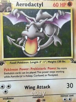 Carte Pokemon AERODACTYL WOTC 1ère édition Fossil 1/62 HOLO NM