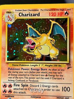 Carte Pokémon Charizard Base Set 2 Holo Rare 4/130 SWIRL