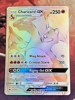 Carte Pokémon Charizard GX 150/147 Rainbow Secrète Rare Brûlant Ombres Près du Menthe