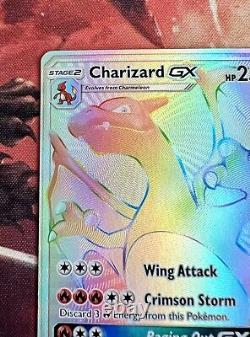 Carte Pokémon Charizard GX 150/147 Rainbow Secrète Rare Brûlant Ombres Près du Menthe