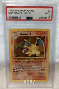 Carte Pokemon Charizard notée authentique! Garantie Menthe 9 et plus! Expédition rapide