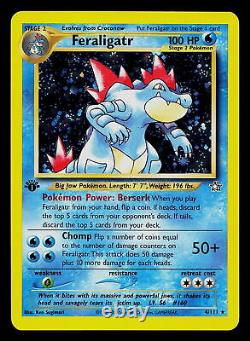 Carte Pokemon Feraligatr Neo Genesis 1ère Édition 4/111 Brillante Rare