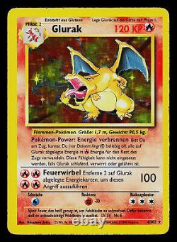 Carte Pokemon Glurak (Dracaufeu) 4/102 Base Set Holo Rare Allemand