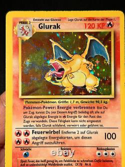 Carte Pokémon Glurak (Dracaufeu) 4/102 Base Set Holo Rare Allemand