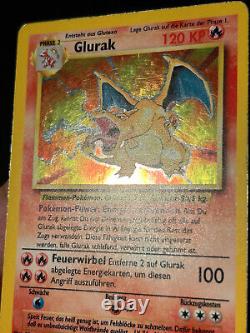 Carte Pokémon Glurak (Dracaufeu) 4/102 Base Set Holo Rare Allemand