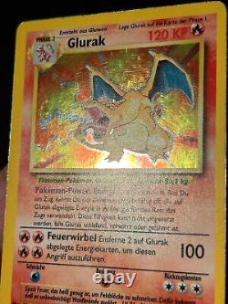 Carte Pokemon Glurak (Dracaufeu) 4/102 Base Set Holo Rare Allemand