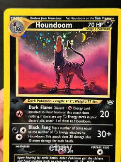 Carte Pokémon Houndoom 1ère Édition Neo Revelation 8/64 Holo Rare