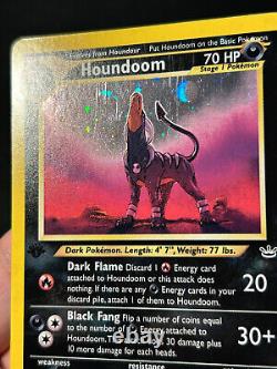 Carte Pokémon Houndoom 1ère Édition Neo Revelation 8/64 Holo Rare
