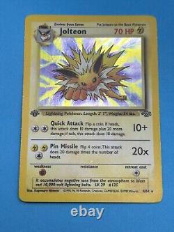 Carte Pokémon JOLTEON WOTC 1re Édition Jungle 4/64 HOLO LP