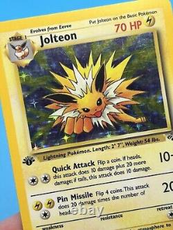 Carte Pokémon JOLTEON WOTC 1re Édition Jungle 4/64 HOLO LP