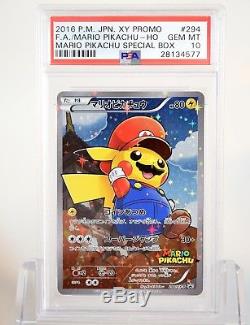 Carte Pokemon Promo Xy Boîte Spéciale Mario Pikachu # 294 Psa 10