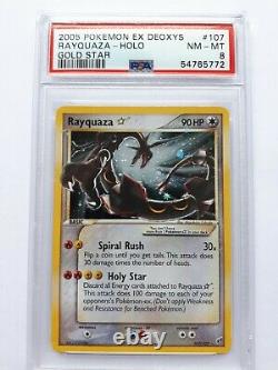 Carte Pokemon Psa 8 Nm-mt Gold Star Rayquaza Ex Désoxys Ultra Rare Holo 107/107