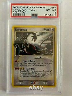 Carte Pokemon Psa 8 Nm-mt Gold Star Rayquaza Ex Désoxys Ultra Rare Holo 107/107