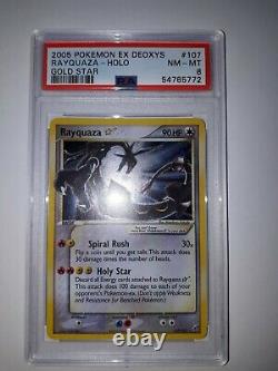 Carte Pokemon Psa 8 Nm-mt Gold Star Rayquaza Ex Désoxys Ultra Rare Holo 107/107