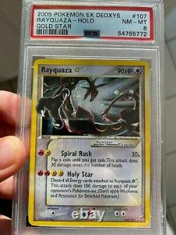 Carte Pokemon Psa 8 Nm-mt Gold Star Rayquaza Ex Désoxys Ultra Rare Holo 107/107