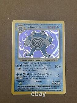 Carte Pokémon Rare Cg Poliwrath Base Set 13/102 Holo Illimité Holo Rare 1999