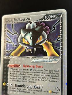 Carte Pokemon Rocket's Raikou ex Deoxys HOLO SANGSUE 108/107 Secret Rare TOURBILLONS
