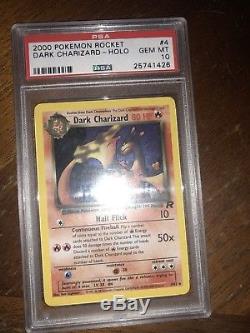 Carte Pokemon Team Rocket Dark Charizard 4/82 Holo Psa 10 Gem Mint