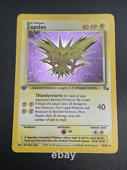 Carte Pokemon ZAPDOS WOTC 1ère édition Fossil 15/62 HOLO NM