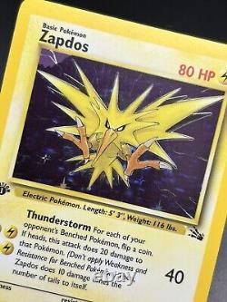 Carte Pokemon ZAPDOS WOTC 1ère édition Fossil 15/62 HOLO NM