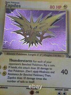 Carte Pokemon ZAPDOS WOTC 1ère édition Fossil 15/62 HOLO NM