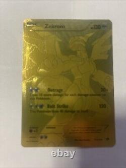 Carte Pokemon Zekrom Trésors Légendaires 115/113 Rare Secrète en Or