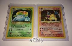 Cartes Pokémon Charizard & Venusaur Jeux De Bases Originales Rares Holos