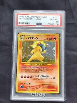 Cartes Pokemon japonaises Neo Rare Holo Typhlosion 157 PSA 10
