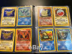 Cartes Pokémon (les Holos Rares, 1ère Édition) + Vintage Bleu Pokemon Binder