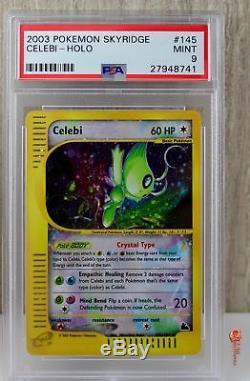 Celebi Holo Secret Rare Carte Pokemon Cristal 145/144 Skyridge Set Psa 9 Mint