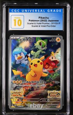 Cgc Pristine 10 Pikachu 001/sv-p Carte Pokémon Japonaise Scarlet & Violet Promo
