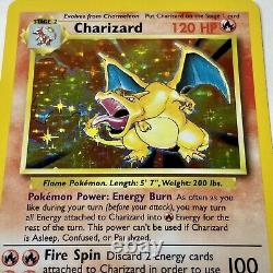 Charizard 4/102 Ensemble De Base Pokemon Card Holo Rare 1999 Wotc