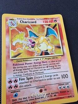 Charizard 4/102 Ensemble De Base Rare Holo Pokemon Card Wotc 1999 Nm