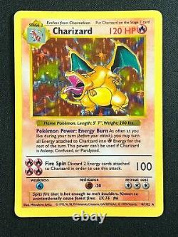 Charizard 4/102 Ensemble De Base Sans Ombre Wotc Holo Rare Pokemon Card? Lp/mp+